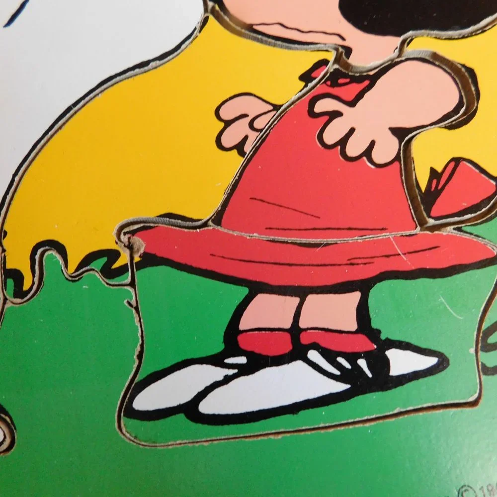 Vintage Playskool Wood Puzzles Shirt Tales - Lucy and Snoopy - Bogey
